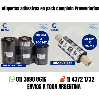 etiquetas adhesivas en pack completo Proveedurías