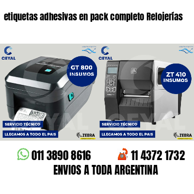 etiquetas adhesivas en pack completo Relojerías