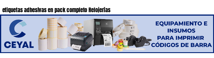 etiquetas adhesivas en pack completo Relojerías