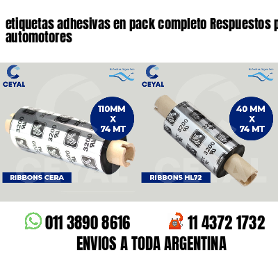 etiquetas adhesivas en pack completo Respuestos para automotores