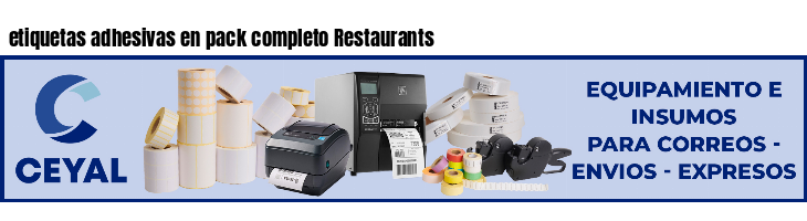 etiquetas adhesivas en pack completo Restaurants