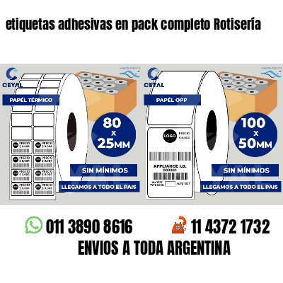 etiquetas adhesivas en pack completo Rotisería