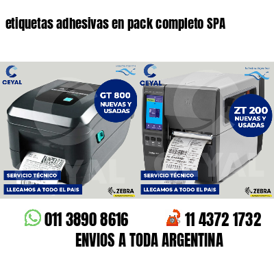 etiquetas adhesivas en pack completo SPA