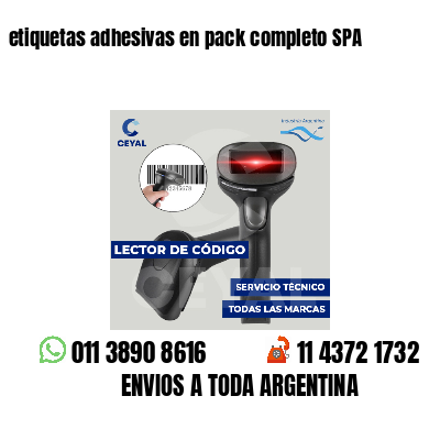 etiquetas adhesivas en pack completo SPA