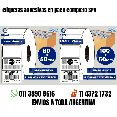 etiquetas adhesivas en pack completo SPA