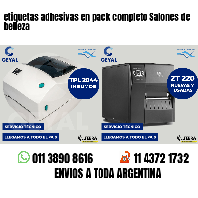 etiquetas adhesivas en pack completo Salones de belleza