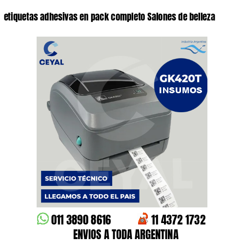etiquetas adhesivas en pack completo Salones de belleza