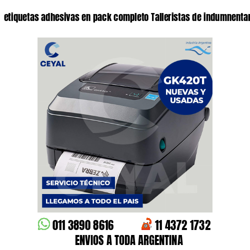 etiquetas adhesivas en pack completo Talleristas de indumnentaria