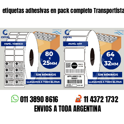 etiquetas adhesivas en pack completo Transportistas