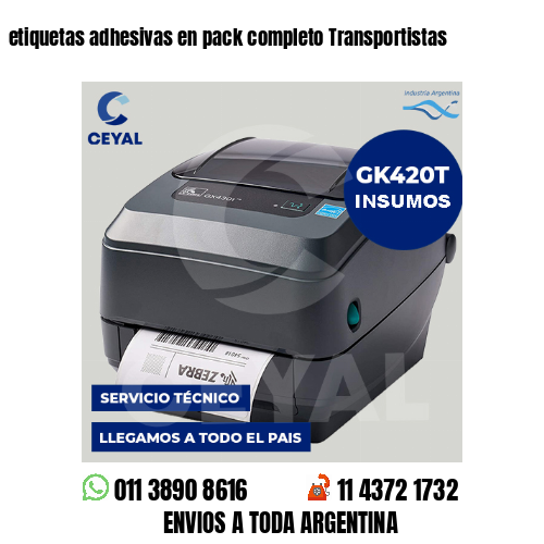 etiquetas adhesivas en pack completo Transportistas