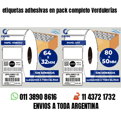 etiquetas adhesivas en pack completo Verdulerías