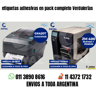 etiquetas adhesivas en pack completo Verdulerías