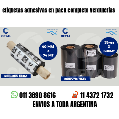 etiquetas adhesivas en pack completo Verdulerías