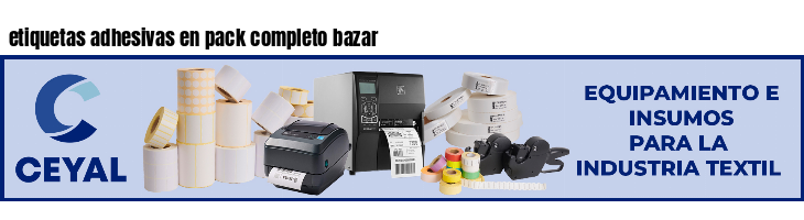 etiquetas adhesivas en pack completo bazar