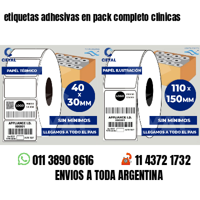 etiquetas adhesivas en pack completo clinicas