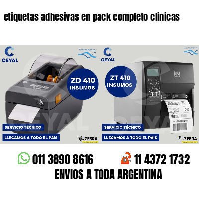 etiquetas adhesivas en pack completo clinicas