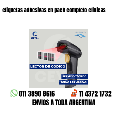 etiquetas adhesivas en pack completo clinicas