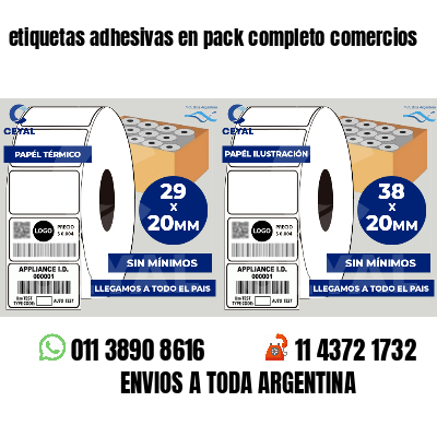 etiquetas adhesivas en pack completo comercios