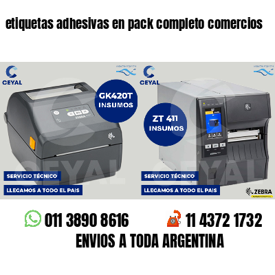 etiquetas adhesivas en pack completo comercios