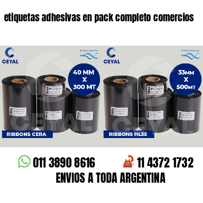 etiquetas adhesivas en pack completo comercios