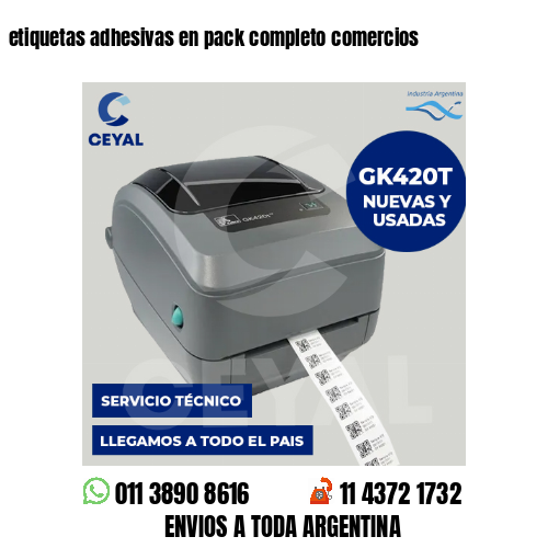 etiquetas adhesivas en pack completo comercios