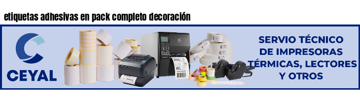 etiquetas adhesivas en pack completo decoración
