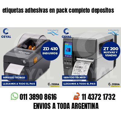 etiquetas adhesivas en pack completo depositos