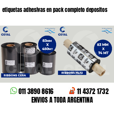 etiquetas adhesivas en pack completo depositos