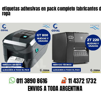 etiquetas adhesivas en pack completo fabricantes de ropa