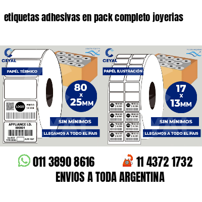 etiquetas adhesivas en pack completo joyerias