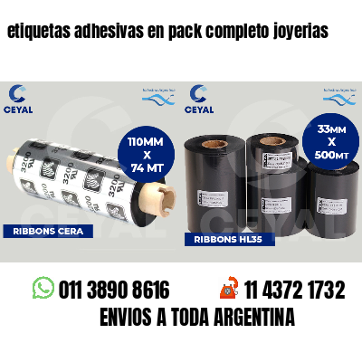 etiquetas adhesivas en pack completo joyerias