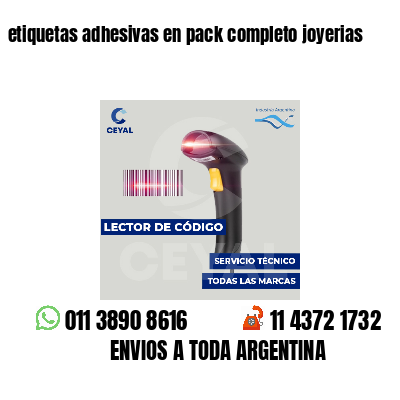 etiquetas adhesivas en pack completo joyerias