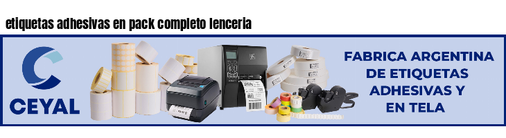 etiquetas adhesivas en pack completo lenceria