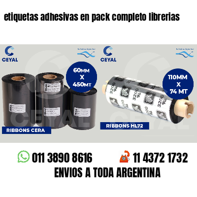 etiquetas adhesivas en pack completo librerias