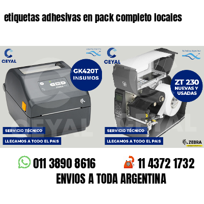 etiquetas adhesivas en pack completo locales