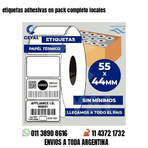 etiquetas adhesivas en pack completo locales