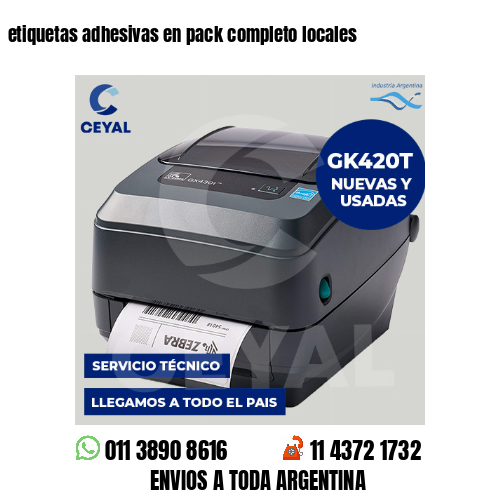 etiquetas adhesivas en pack completo locales