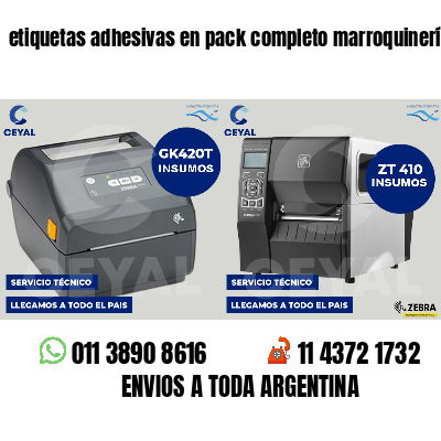 etiquetas adhesivas en pack completo marroquinería