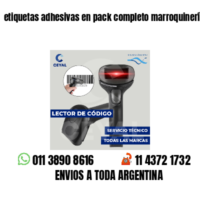 etiquetas adhesivas en pack completo marroquinería