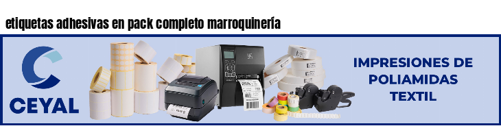 etiquetas adhesivas en pack completo marroquinería