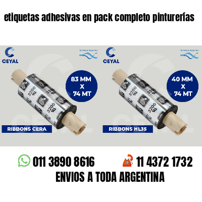 etiquetas adhesivas en pack completo pinturerías