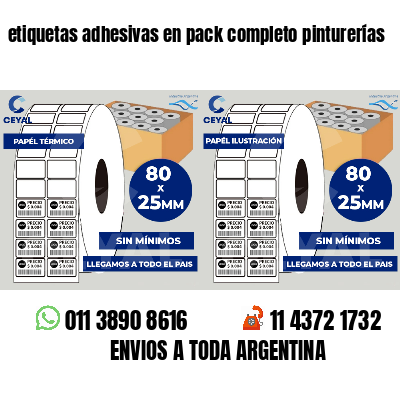 etiquetas adhesivas en pack completo pinturerías