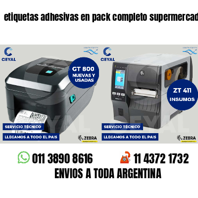 etiquetas adhesivas en pack completo supermercados