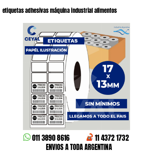 etiquetas adhesivas máquina industrial alimentos