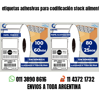 etiquetas adhesivas para codificación stock alimentos