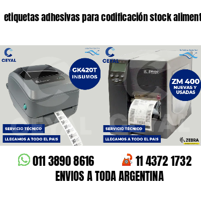 etiquetas adhesivas para codificación stock alimentos