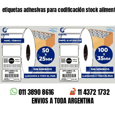 etiquetas adhesivas para codificación stock alimentos