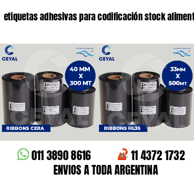 etiquetas adhesivas para codificación stock alimentos