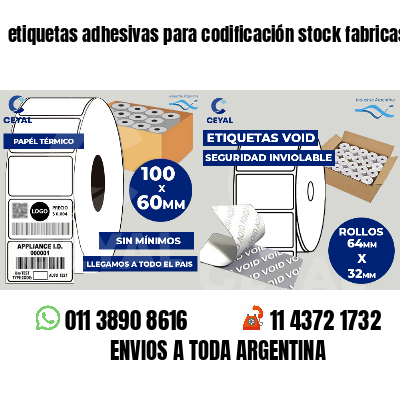 etiquetas adhesivas para codificación stock fabricas
