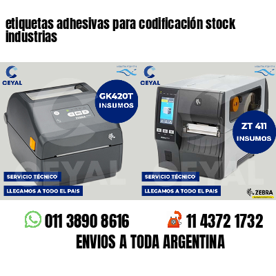 etiquetas adhesivas para codificación stock industrias